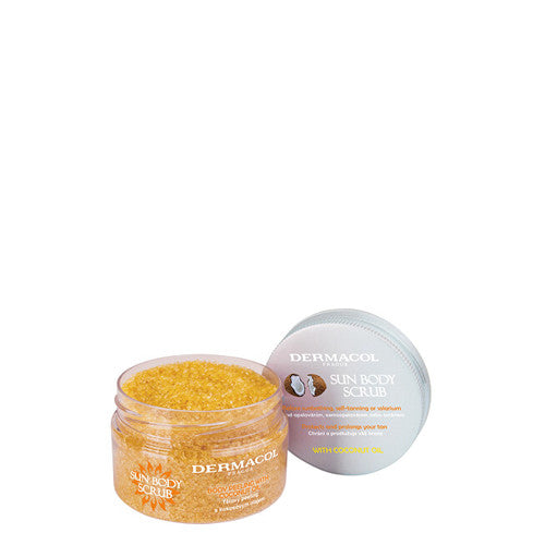 Dermacol Sun kūno šveitiklis – kūno šveitiklis su kokosų aliejumi