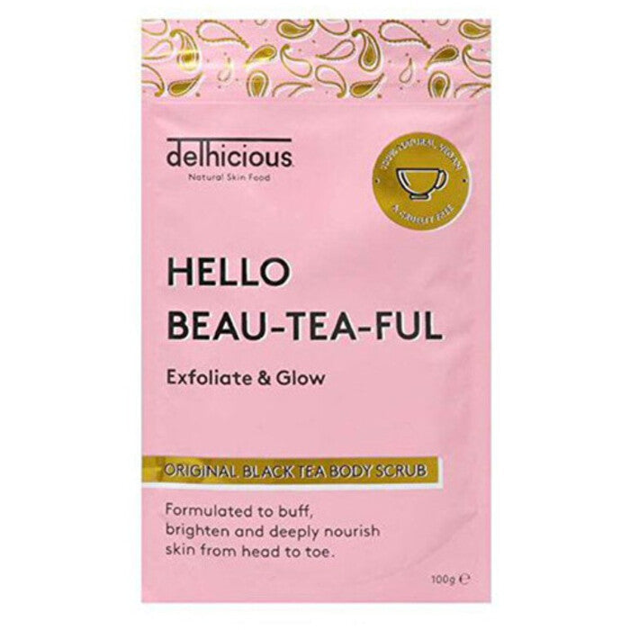 Delhicious Hello Beau-Tea-Ful Original Black Tea kūno šveitiklis – kūno šveitiklis