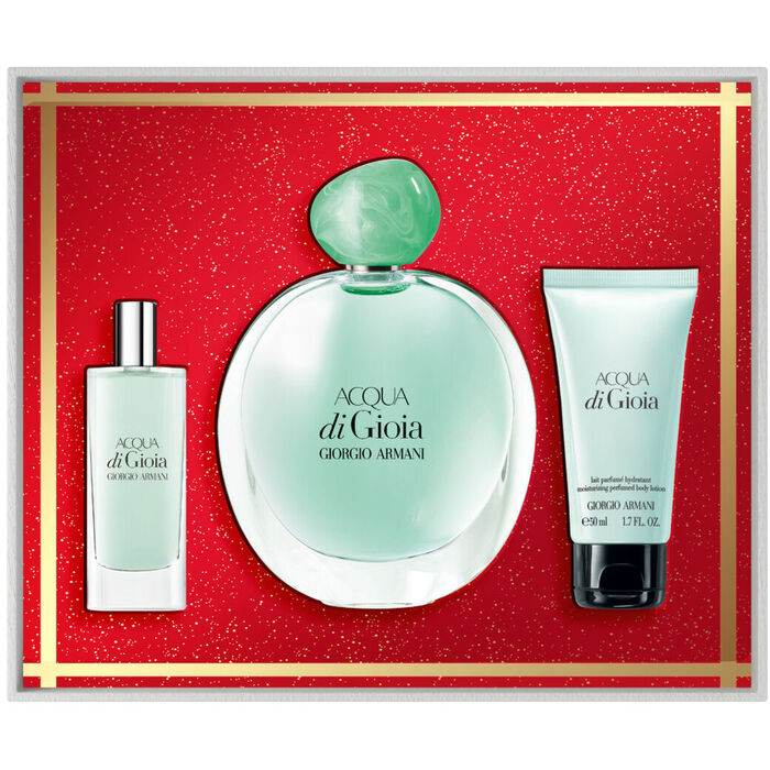 Armani Acqua di Gioia dovanų rinkinys EDP 100 ml, kūno losjonas 50 ml ir mini EDP 10 ml