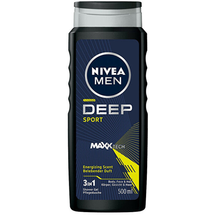 Nivea Deep Sport Men kūno, veido ir plaukų dušo želė