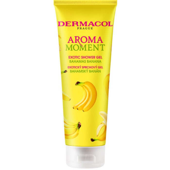 Dermacol Bahamas Banana dovanų rinkinys Bahamas Banana dušo želė 250 ml ir Bahamas Banana kūno šveitiklis 200 g
