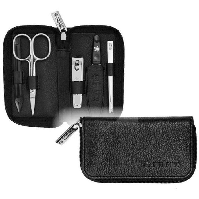 Pfeilring Solingen vyriškas manikiūro rinkinys, 5 dalys, juodas