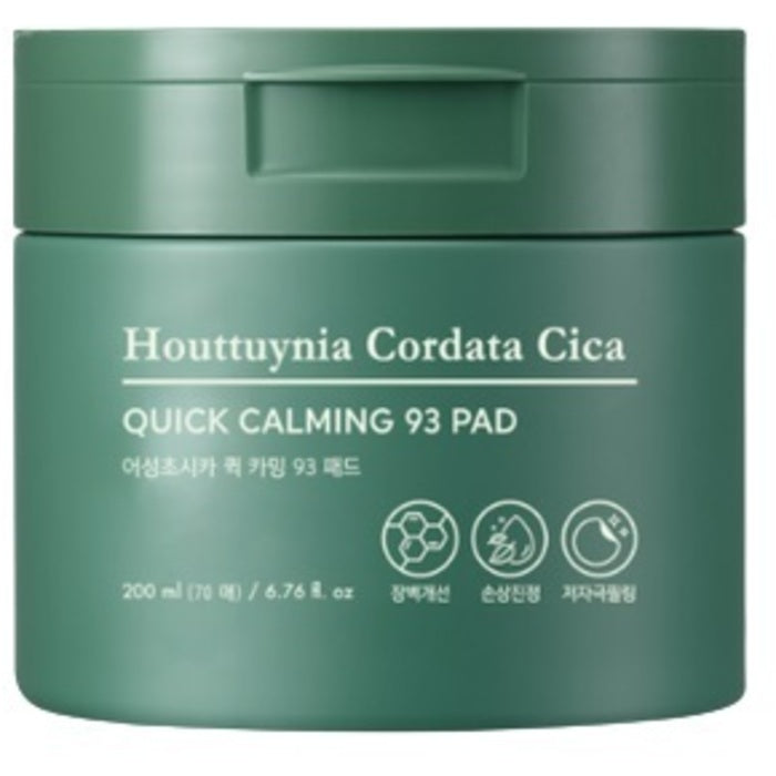 Tony Moly Houttuynia Cordata Cica Quick Calming 93 padai (70 vnt.) - Raminamieji veido padai