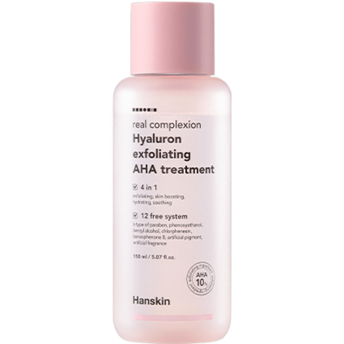 Hanskin Real Complexion Hyaluron Exfoliating AHA Treatment – šveičiamasis viruo