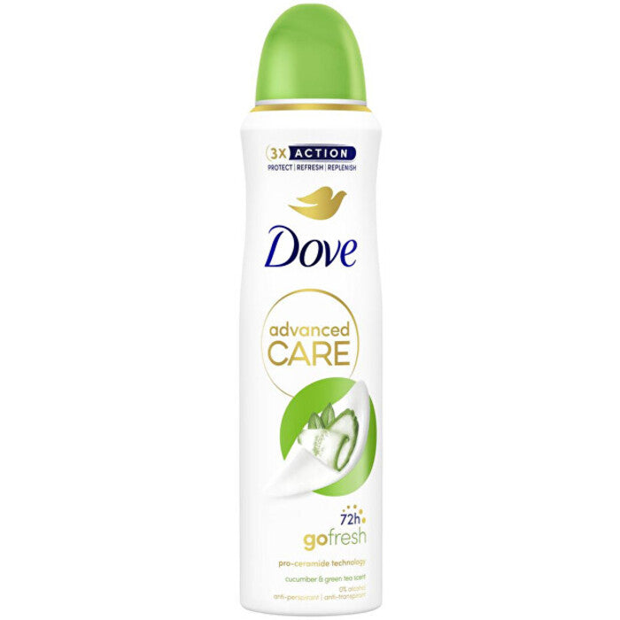 „Dove Advanced Care“ agurkų ir žaliosios arbatos antiperspirantas – purškiamas antiperspirantas