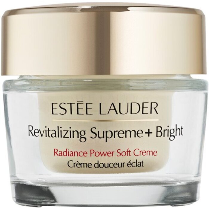 „Estee Lauder Revitalizing Supreme+ Bright Radiance Power Soft Creme“ – drėkinamasis ir skaistinantis odos kremas.
