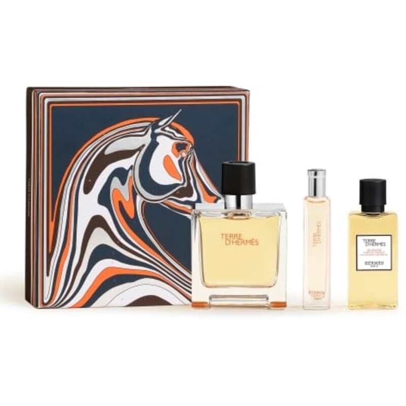 Hermes Terre D´Hermes Pure Perfume dovanų rinkinys Parfum 75 ml, dušo gelis 40 ml ir mini Pure Perfume 15 ml