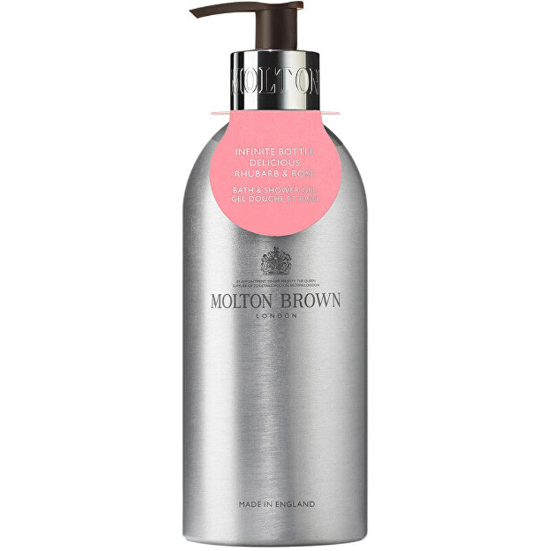 Molton Brown Infinite Bottle Delicious Rhubarb & Rose Bath & dušo gelis – vonios ir dušo želė
