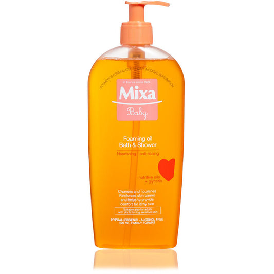 „Mixa“ aliejinis vonios ir dušo gelis – kūdikių aliejinis vonios putojantis gelis