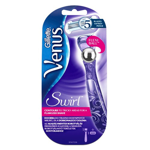 Gillette Venus Swirl Flexball – skustuvas moterims + 1 pakaitinė galvutė
