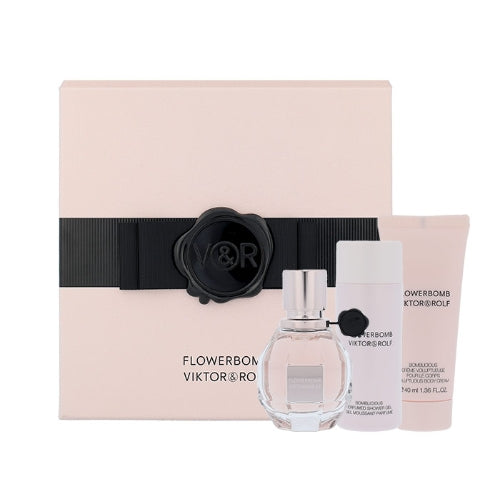 Viktor & Rolf Flowerbomb Gift Set EDP 30 ml, shower gel Flowerbomb 50 ml and body cream Flowerbomb 40 ml