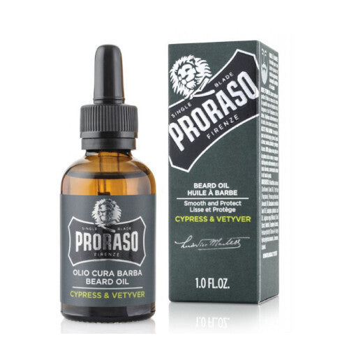 „Proraso Cypress & Vetiver Beard Oil“ – barzdos aliejus su kiparisu ir vetiverija