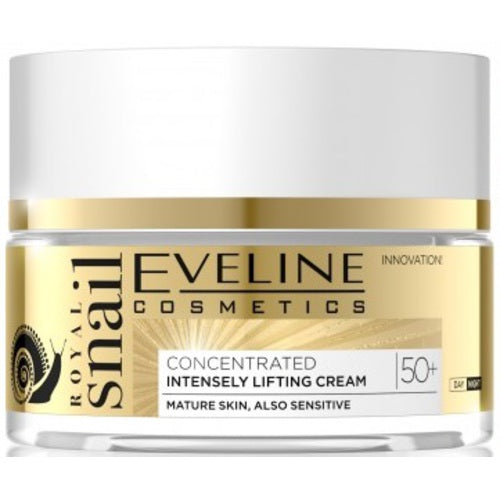 „Eveline Cosmetics Royal Snail“ koncentruotas intensyviai stangrinamasis dieninis ir naktinis kremas nuo 50 metų