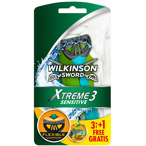 Wilkinson Sword Xtreme3 ​​​​Sensitive (4 vnt) - vienkartinis skustuvas vyrams