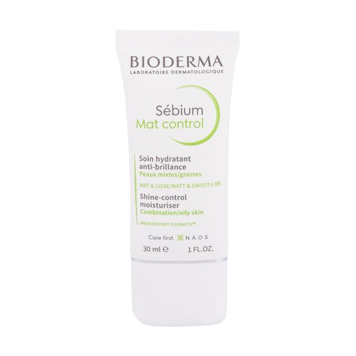„Bioderma Sébium Mat Control Moisturizer“ – lengvas drėkinamasis kremas nuo odos blizgesio ir išsiplėtusių porų.