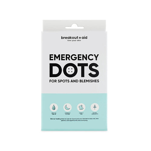 „Breakout+aid Emergency Dots“ pleistrai jautriai, į spuogus linkusiai odai