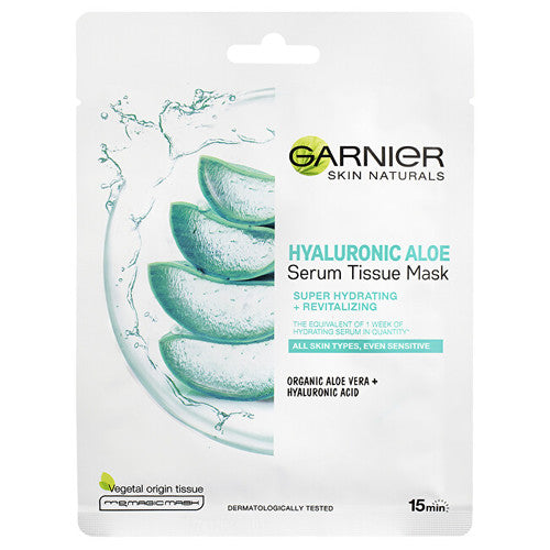 GARNIER Hyaluronic Aloe Serum Tissue Mask - Tekstilinė veido kaukė su alavijais