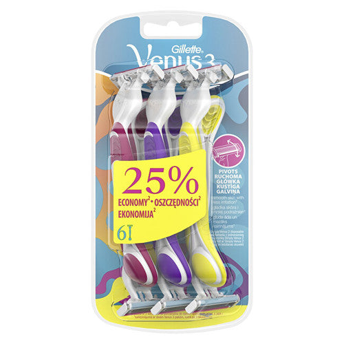 Gillette Simply Venus 3 Plus Yellow ( 6 vnt )