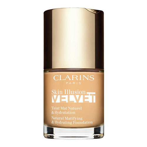 Clarins Skin Illusion Velvet natūralus matinį ir drėkinamąjį makiažo pagrindą suteikiantis makiažo pagrindas, 30 ml