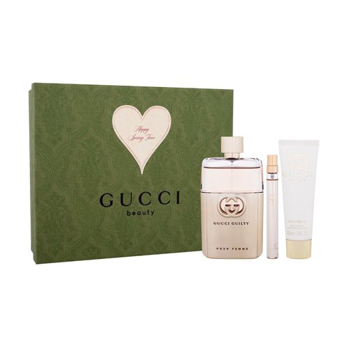 Gucci Guilty Pour Femme dovanų rinkinys EDP 90ml, kūno losjonas 50ml ir Mini EDP 10ml