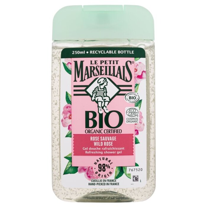 Le Petit Marseillais Sertifikuotas gaivinamasis dušo želė su ekologiškais ingredientais „Bio Organic Wild Rose“