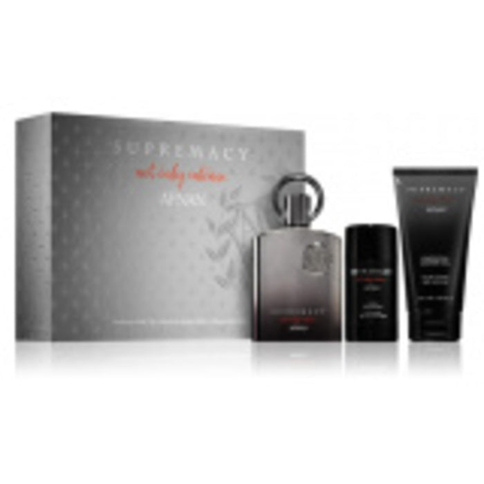 Afnan Supremacy Not Only Intense Extrait de Parfum dovanų rinkinys 100 ml, po skutimosi balzamas 150 ml ir dušo gelis 150 ml