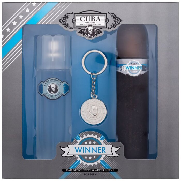 Cuba Winner dovanų rinkinys EDT 100 ml, After Shave 100 ml ir Pakabukas
