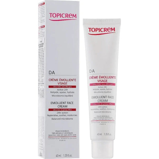 Topicrem DA Emollient Face Cream – minkštinamasis veido kremas