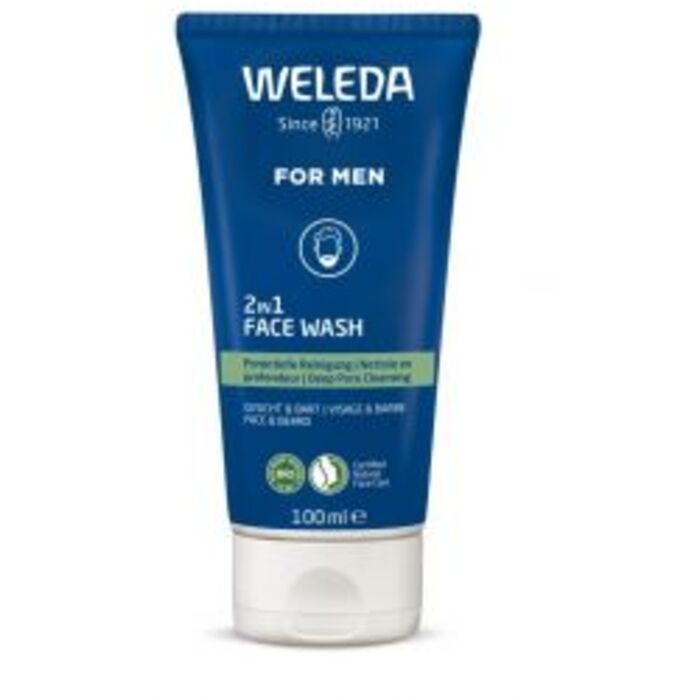 Weleda For Men 2in1 Face Wash - Valomasis gelis veidui ir barzdai vyrams