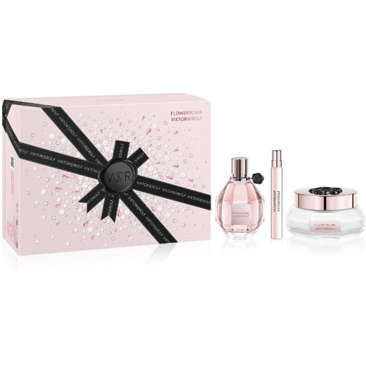 Viktor & Rolf Flowerbomb EDP dovanų rinkinys 100ml, Body Cream 200ml ir EDP mini 10ml