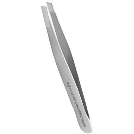 „Staleks Expert 10“ 3 tipo antakių pincetas - antakių pincetas su plačiu nuožulniu galiuku