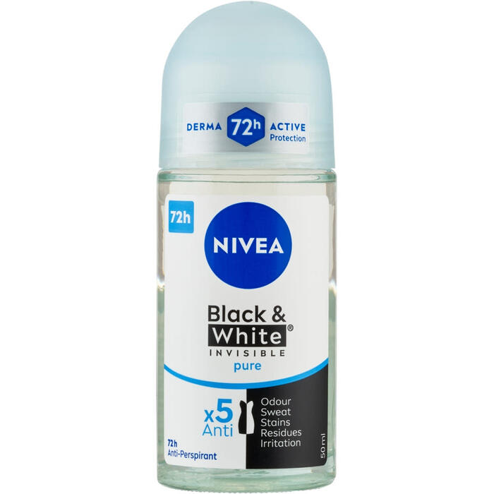 Nivea Black & White Invisible Pure 72h - Roll-on antiperspirantasas