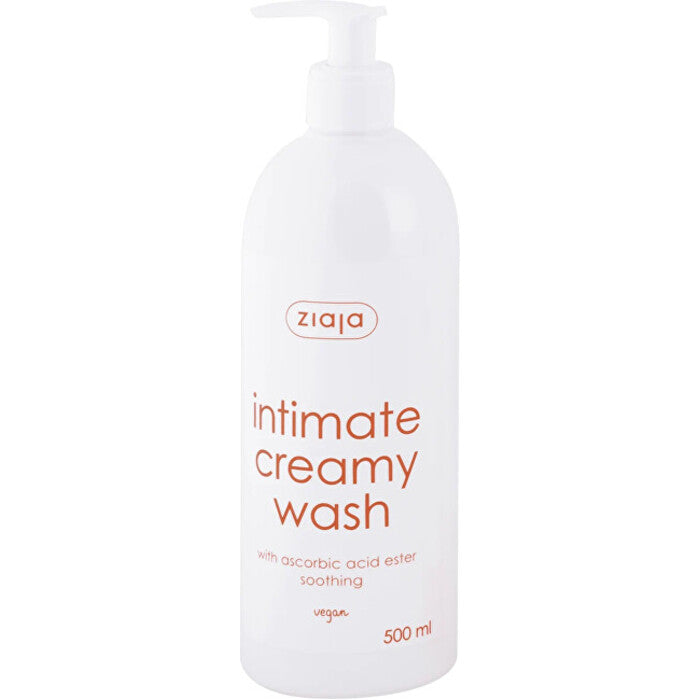 „Ziaja Intimate Creamy Wash“ – kreminis intymios higienos gelis su askorbo rūgštimi nuo sudirginimo.
