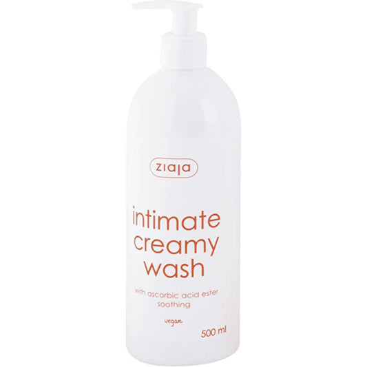 „Ziaja Intimate Creamy Wash“ – kreminis intymios higienos gelis su askorbo rūgštimi nuo sudirginimo.