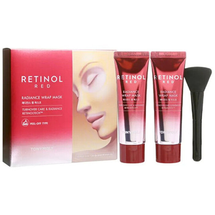 Tony Moly raudonojo retinolio spindesio suteikianti įvyniojamoji kaukė – dovanų rinkinys