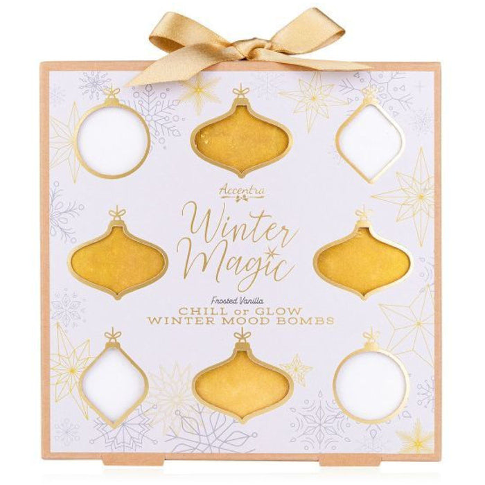 Accentra Winter Magic Frosted Vanilla Chill arba Glow Winter Mood Bomb – vonios bombos dovanų rinkinys