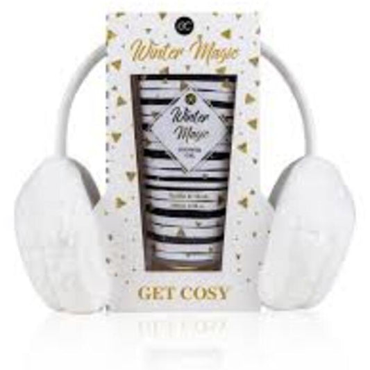 Accentra Winter Magic vanilės ir muskuso vonios rinkinys su ausų šildytuvu