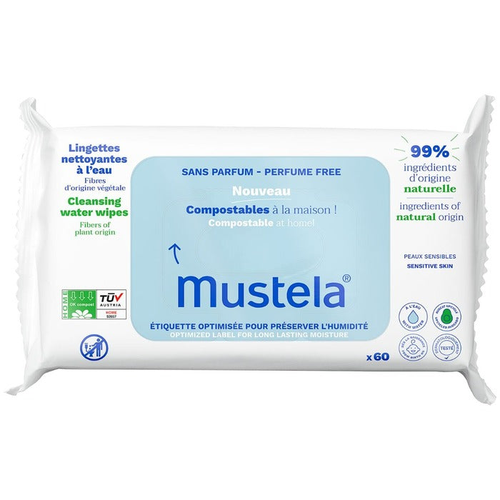 „Mustela“ kompostuojamos namuose valomosios virens servetėlės ​​– bekvapės valomosios servetėlės