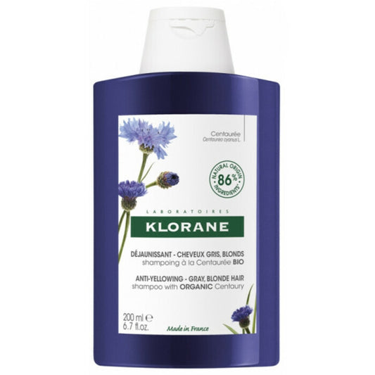 Klorane Cornflower BIO šampūnas – neutralizuojantis geltonus atspalvius