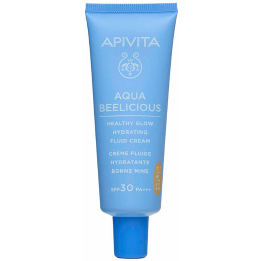 Apivita Aqua Beelicious Healthy Glow drėkinamasis skystis-kremas SPF 30 - tonuotas drėkinamasis kremas