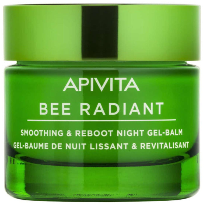 Apivita Bee Radiant Smoothing & Reboot Night Gel-Balm – naktinis detoksikuojantis ir glotninamasis gelis-balzamas