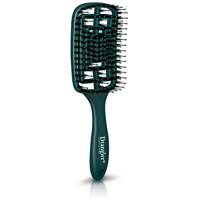 Dtangler Dry Blow GLOW ir GO smaragdo žalias plaukų šepetys