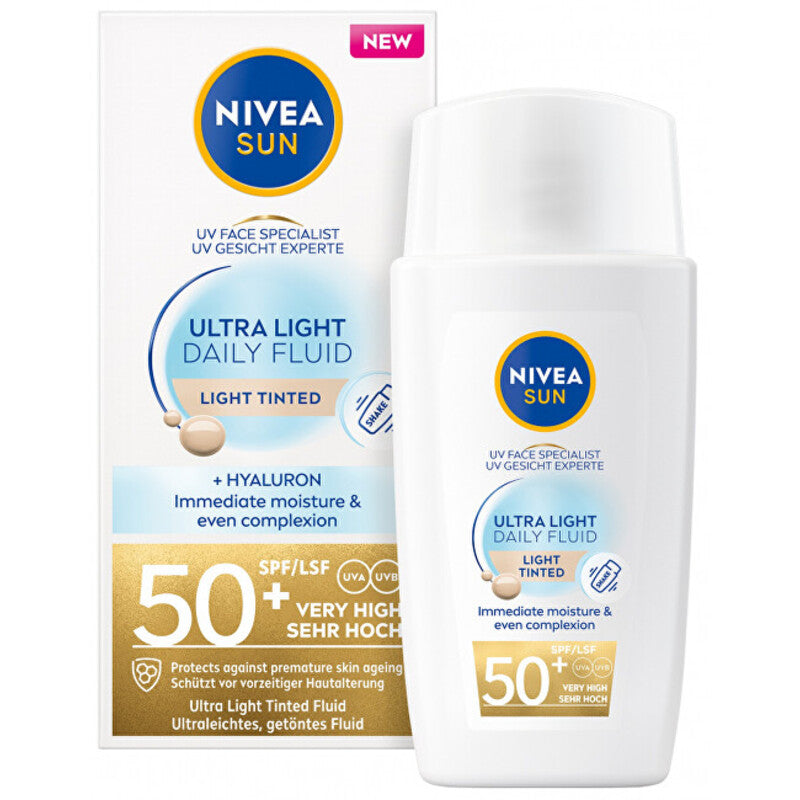 Nivea Sun Ultra Light Tonted Fluid SPF 50+ - Itin lengvas tonuotas veido skystis 40 ml