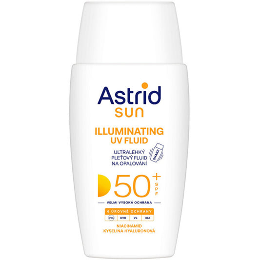 Astrid Illuminating UV Fluid SPF 50+ – apsauginis skystis nuo saulės