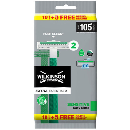 Wilkinson Sword Extra Essential (10 + 5 vnt.) - Vienkartiniai skustuvai