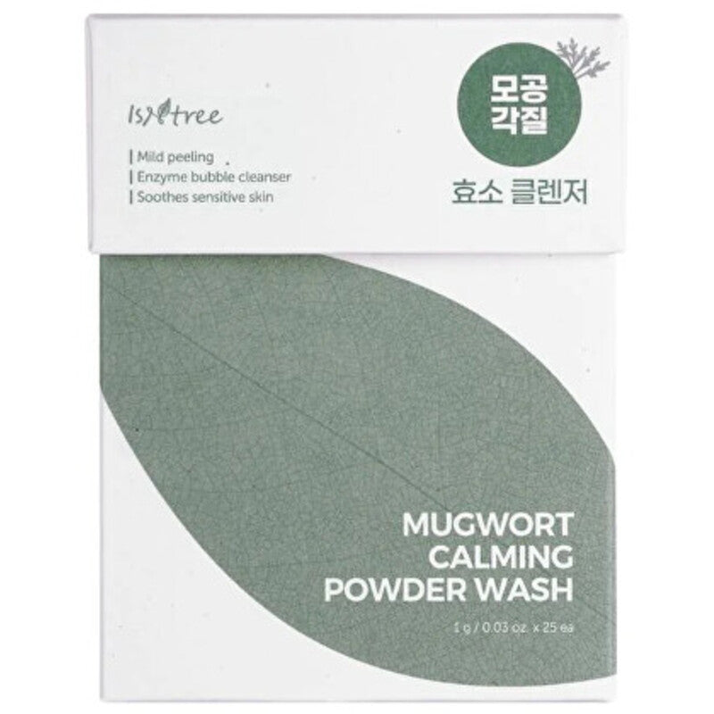 „Isntree Mugwort Calming Powder Wash“ – raminamieji valomieji milteliai