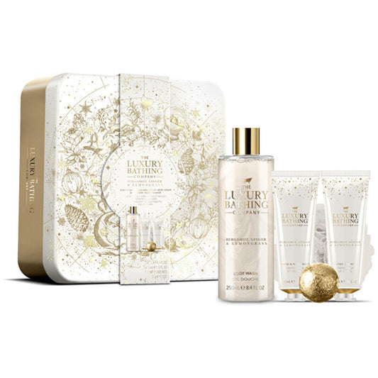 „Grace Cole“ kūno priežiūros rinkinys skardinėje dėžutėje (bergamotė, imbieras ir citrinžolė)