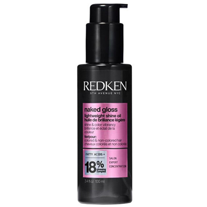 „Redken Naked Gloss“ lengvas aliejus plaukams – suteikiantis blizgesio.