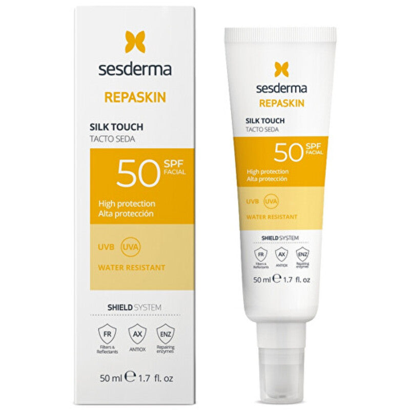 Sesderma Repaskin Silk Touch veido kremas nuo saulės SPF 50 – veido kremas nuo saulės
