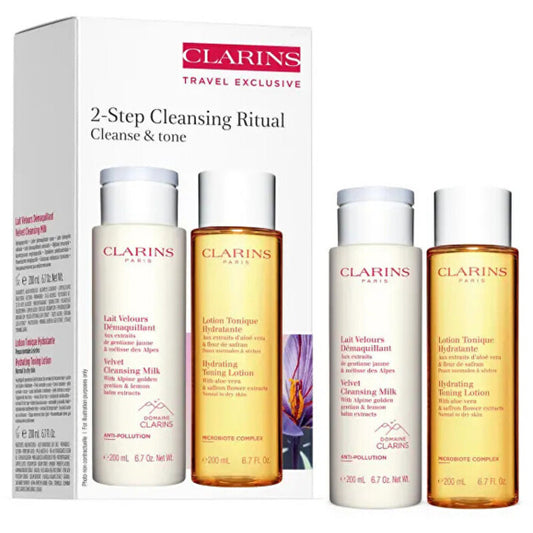 Clarins 2 žingsnių valymo ritualas – odos priežiūros dovanų rinkinys